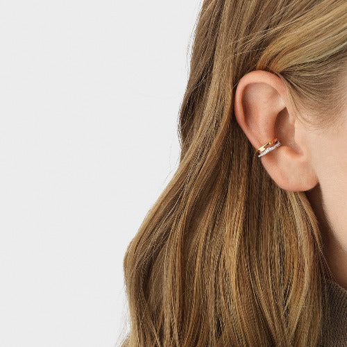 FUSION Ear cuff, hvidguld og rødguld