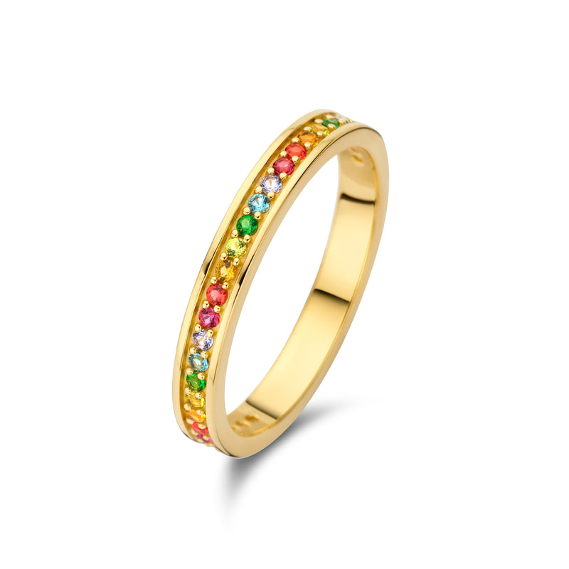 Chick ring multicolor forgyldt