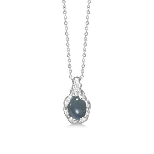 MAGMA sølv halskæde m/ blå zirkonia