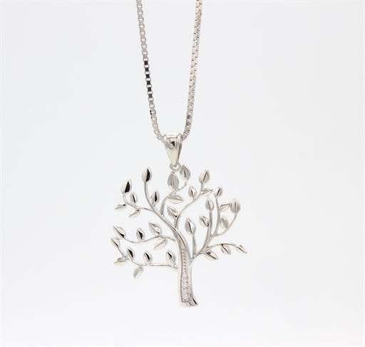 Tree of Life stor sølv halskæde