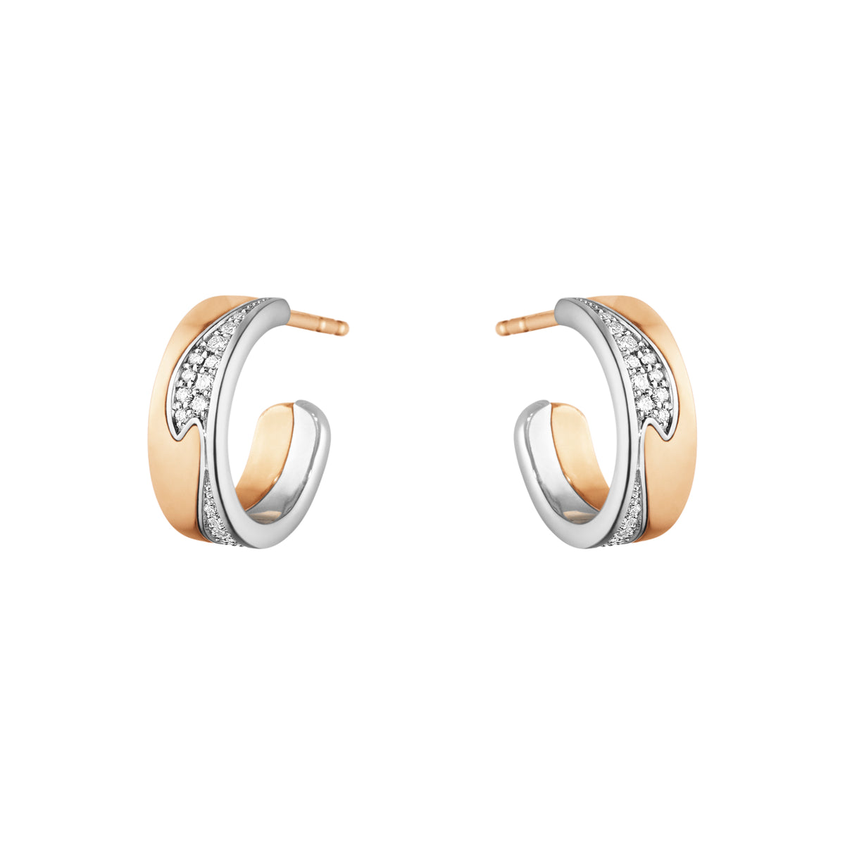 FUSION Creoler hvidguld og rosaguld m/ 0,18 ct.