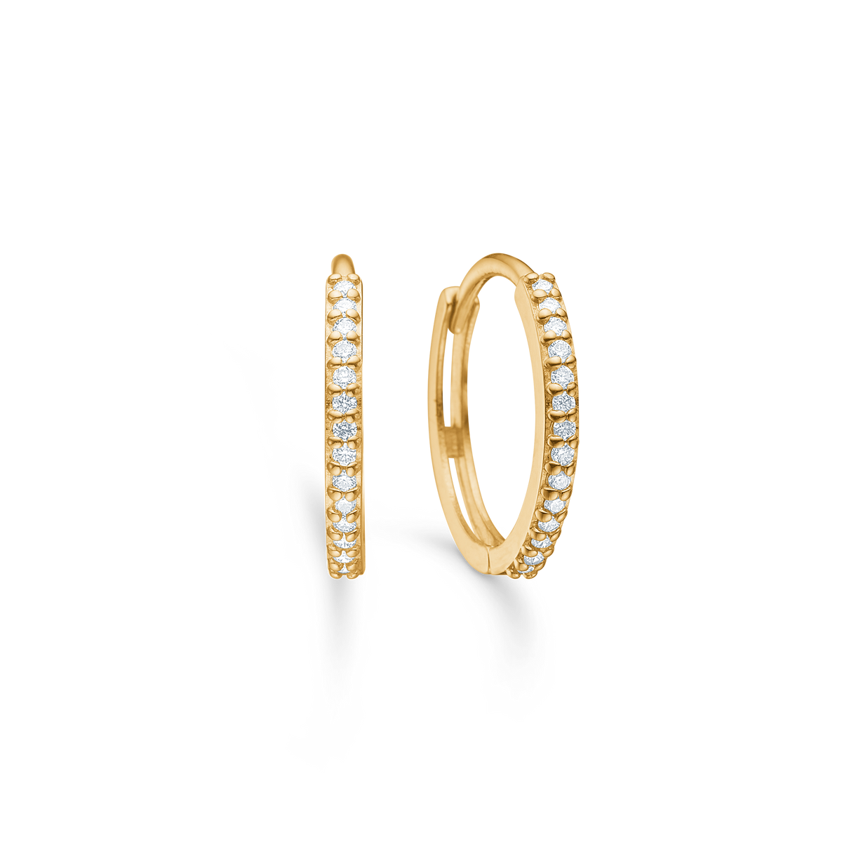 LUMINA creoler, 14 kt. rødguld, 14 mm
