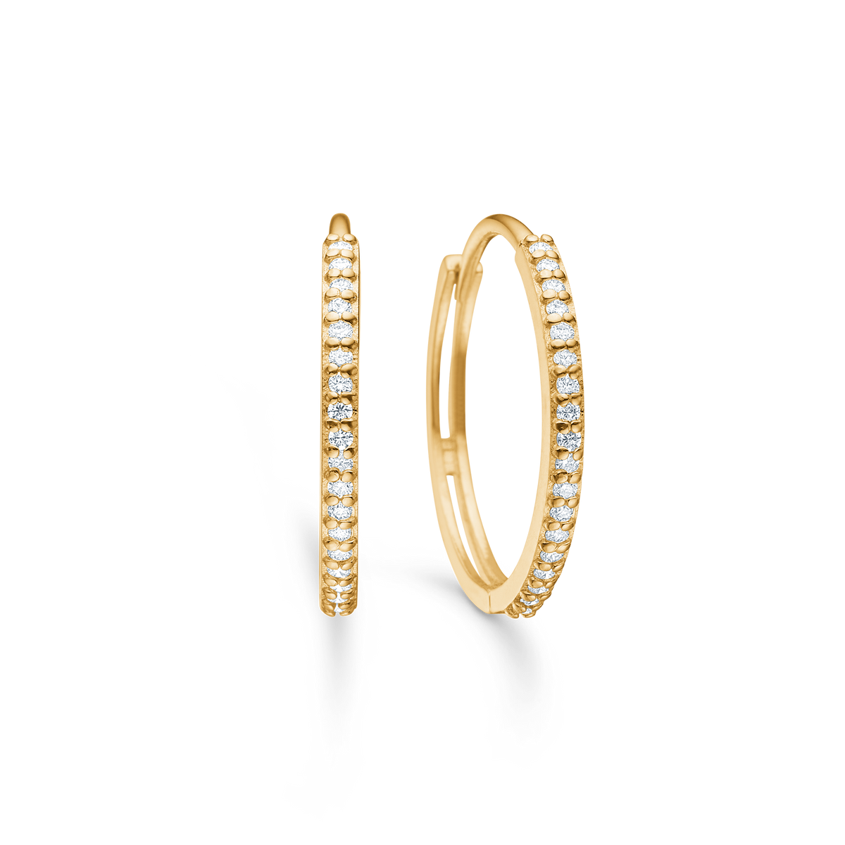 LUMINA creoler, 14 kt. rødguld, 18 mm