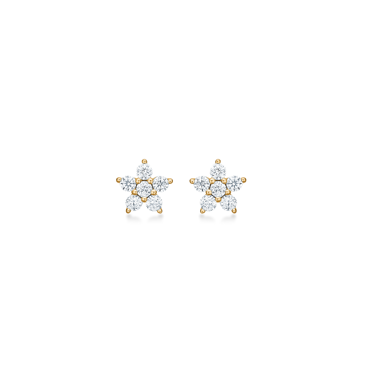 CÉLESTE ørestikker, 14 kt. rødguld m/0,30 ct.