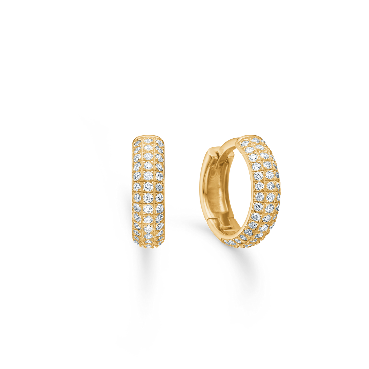 LUNETTE creoler, 14 kt. rødguld, 11 mm