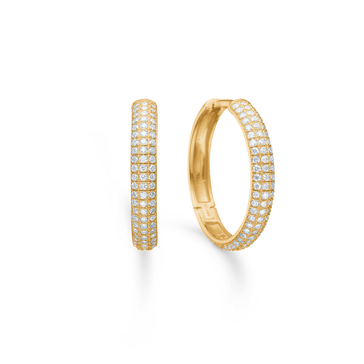 LUNETTE creoler, 14 kt. rødguld, 18 mm
