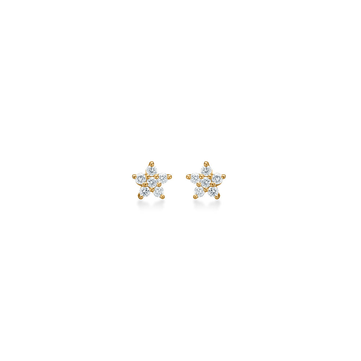 CÉLESTE ørestikker, 14 kt. rødguld m/0,10 ct.