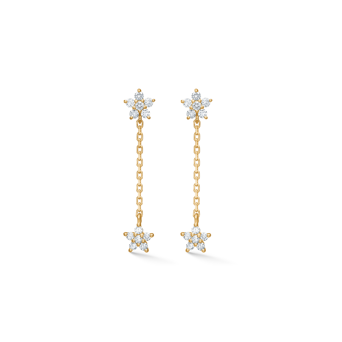 CÉLESTE ørehængere, 14 kt. rødguld m/0,12 ct.