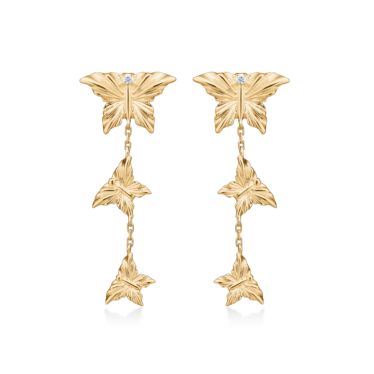 MONARCH ørehængere, 14 kt. rødguld