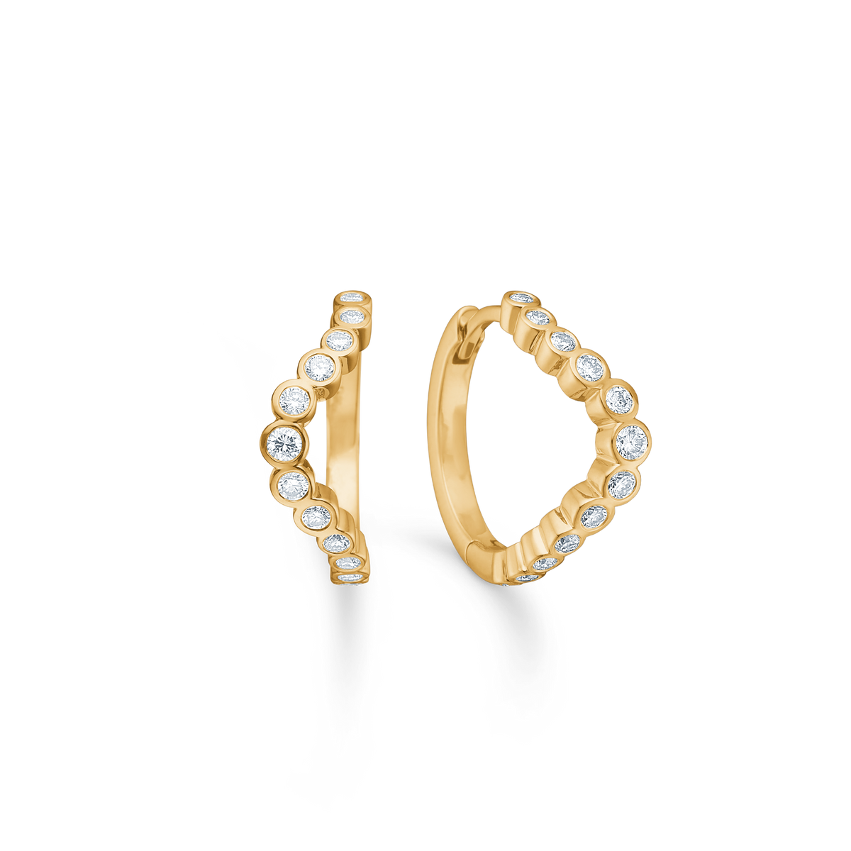 FREYA creoler, 14 kt. rødguld