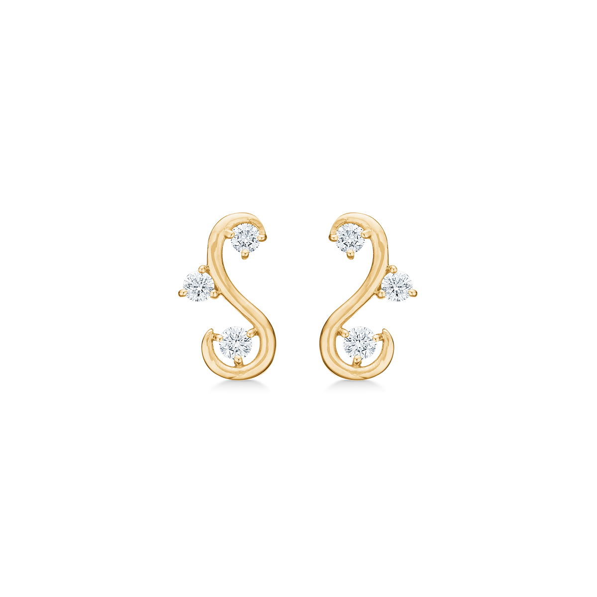 ISALINE ørestikker, 14 kt. rødguld