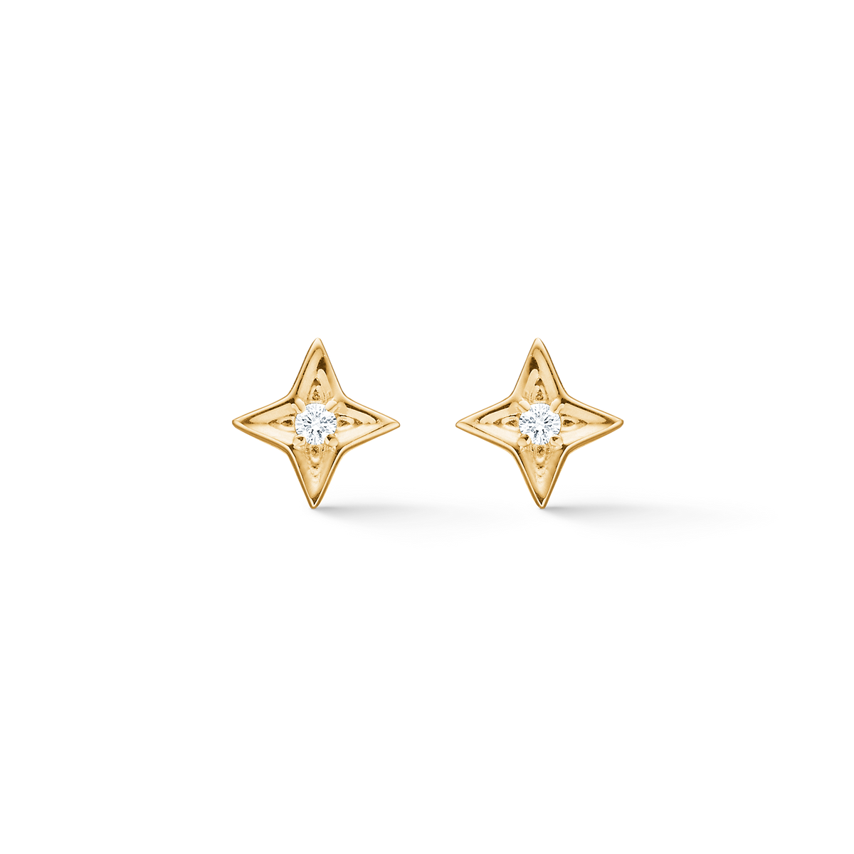VESPER ørestikker med én stjerne, 14 kt. rødguld