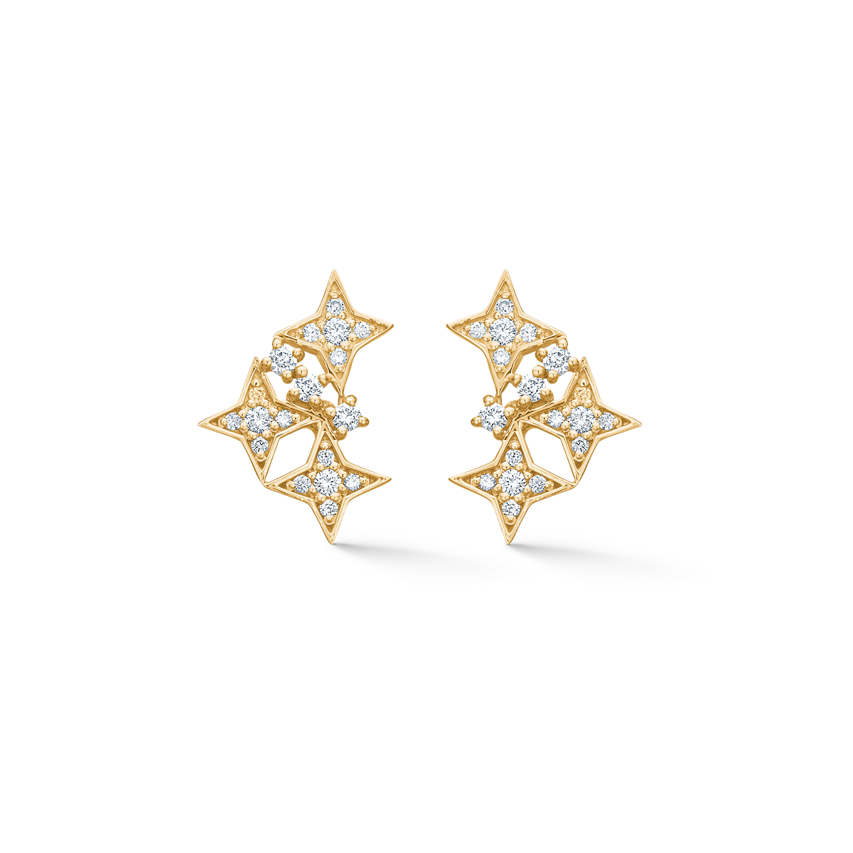VESPER ørestikker med flere stjerner, 14 kt. rødguld