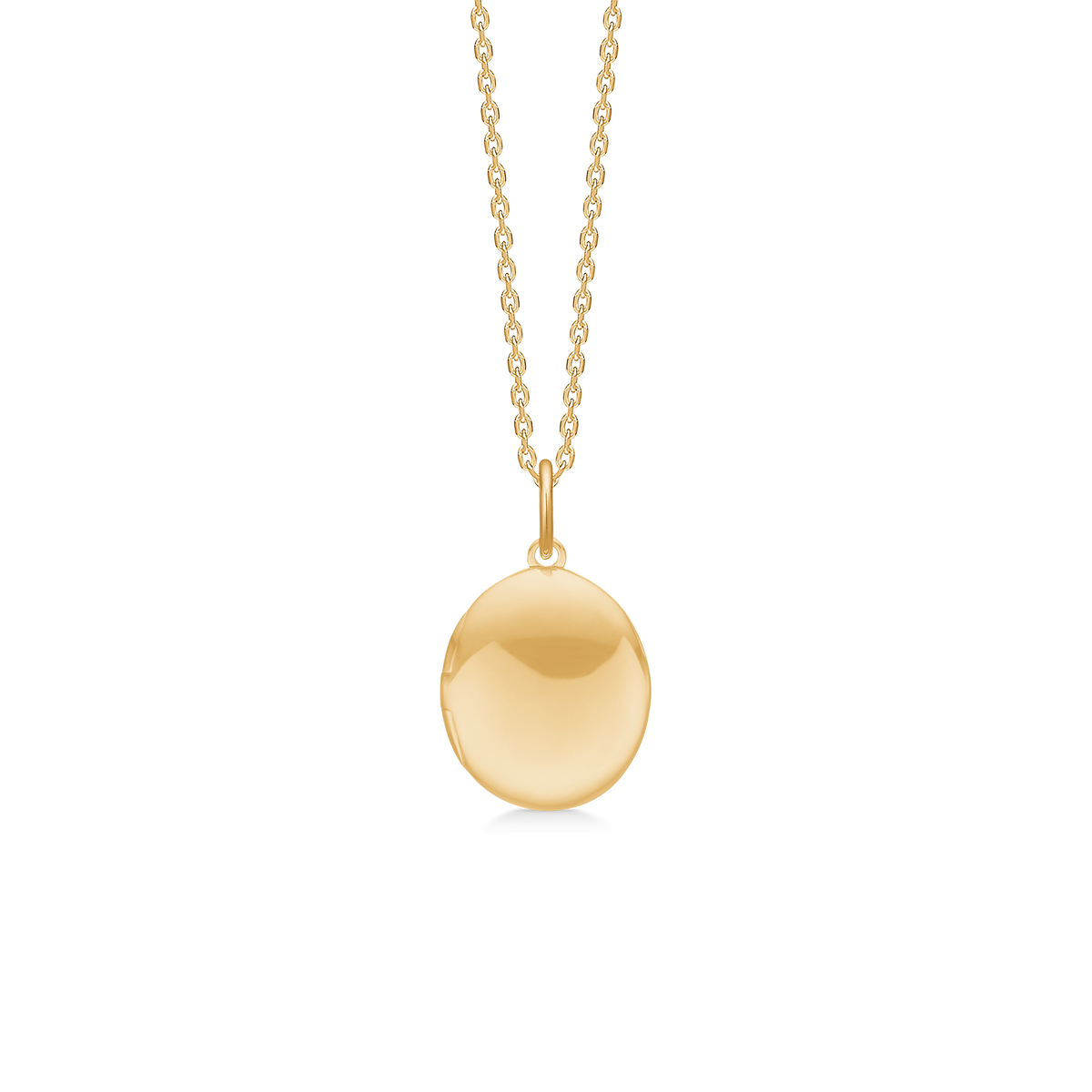 MEMORIES medaljon vedhæng, oval, stor, 14 kt. rødguld
