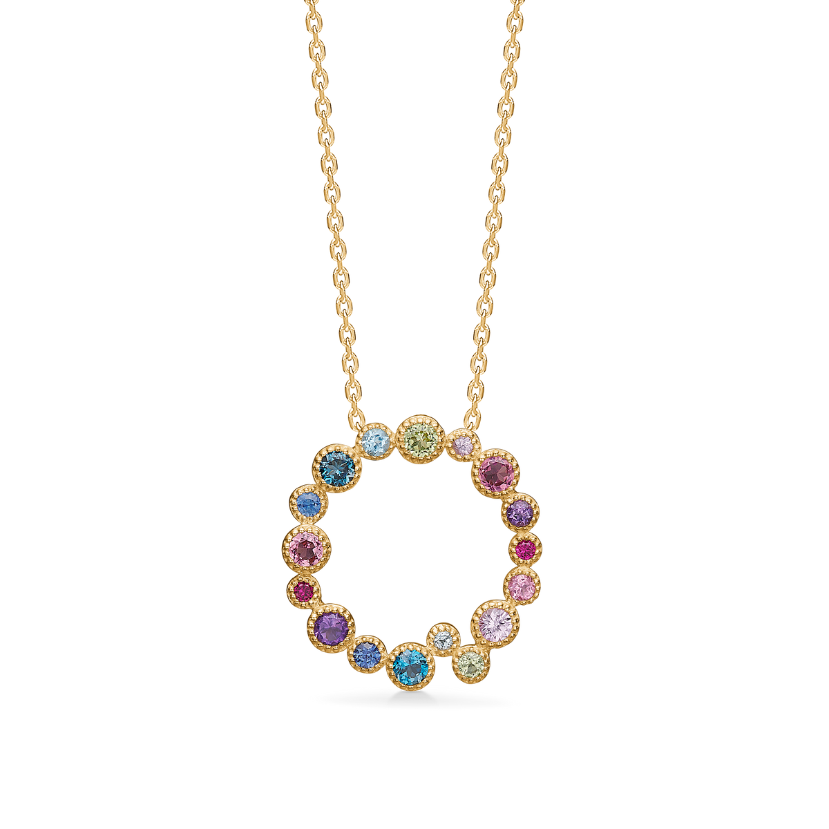 LUXURY RAINBOW PETITE vedhæng, 14 kt. rødguld