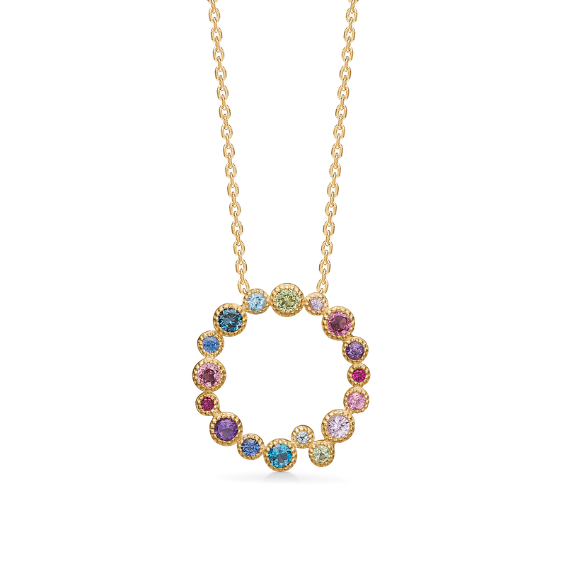 LUXURY RAINBOW PETITE vedhæng, 14 kt. rødguld
