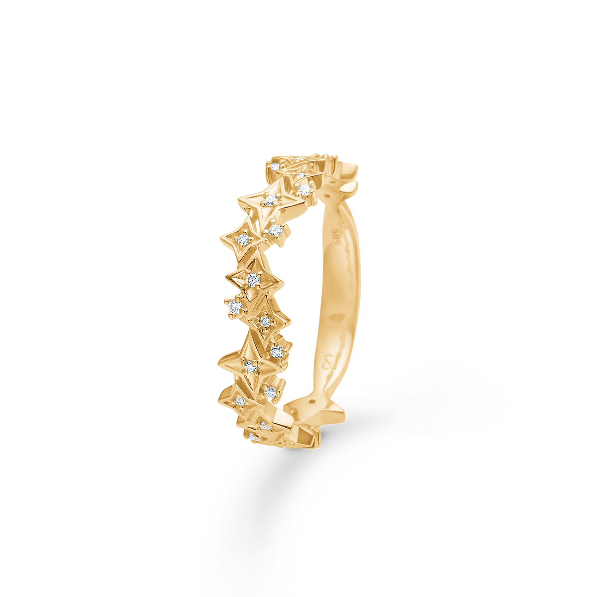 VESPER ring, 14 kt. rødguld med 0,09 ct.