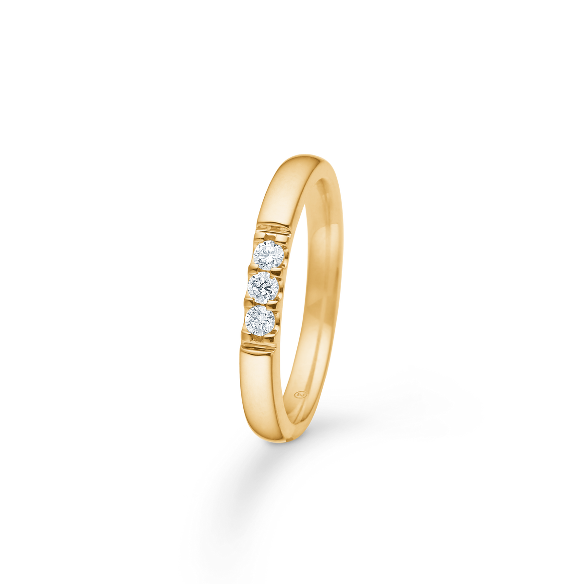 OPHELIA ring, 14 kt. rødguld med 3 x 0,04 ct.