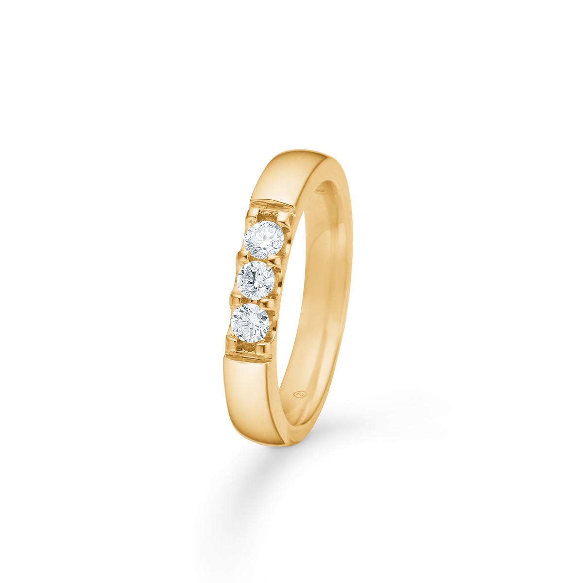 OPHELIA ring, 14 kt. rødguld med 3 x 0,09 ct.