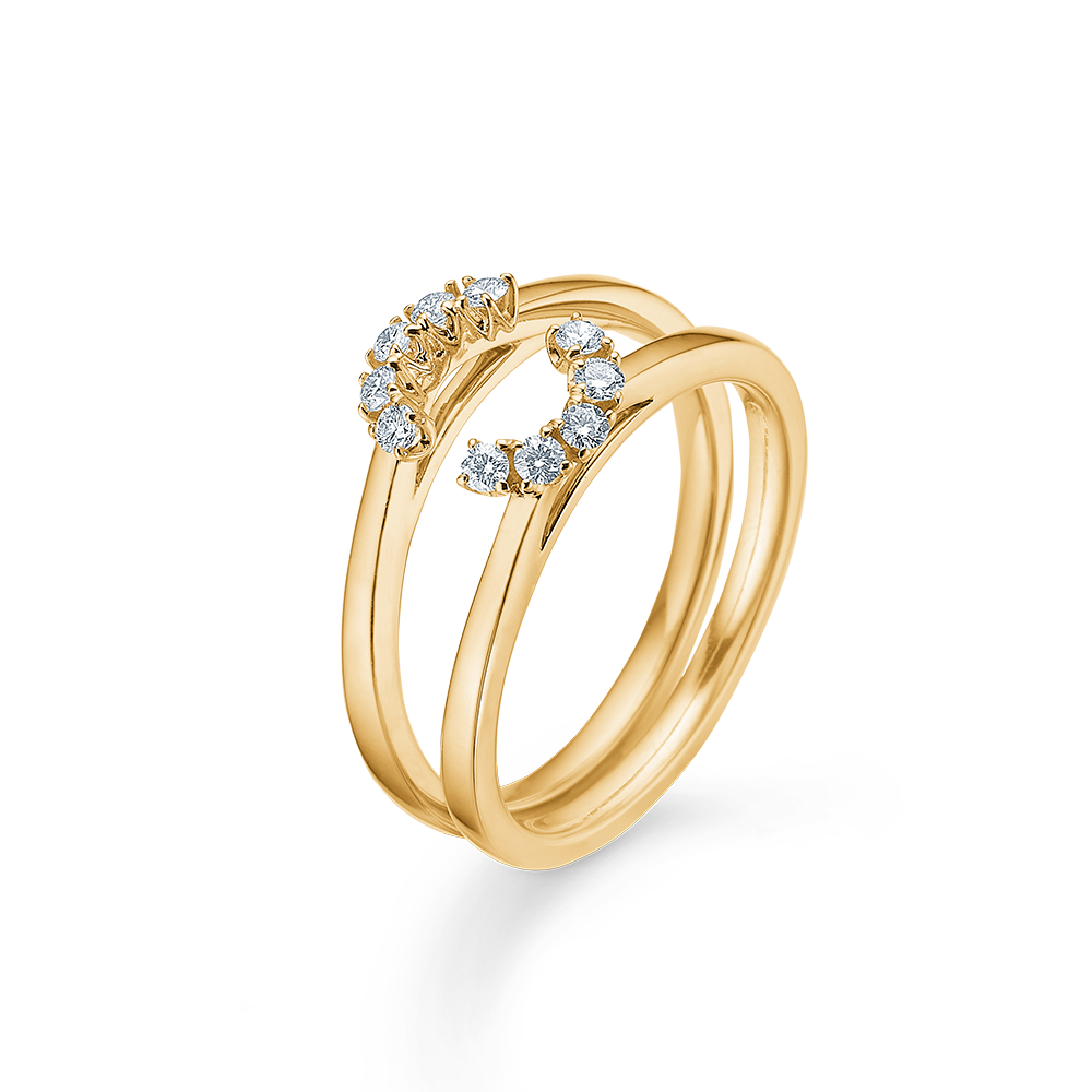 CROWN TIARA ring sæt, 14 kt. rødguld