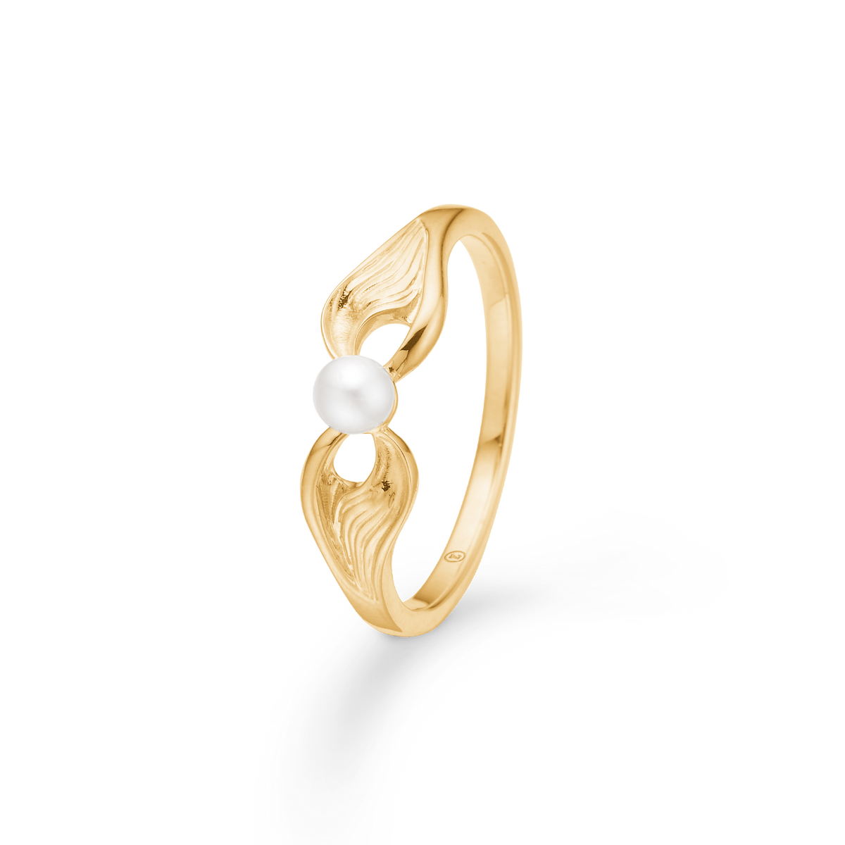 PEARLUNE ring, 14 kt. rødguld med perle