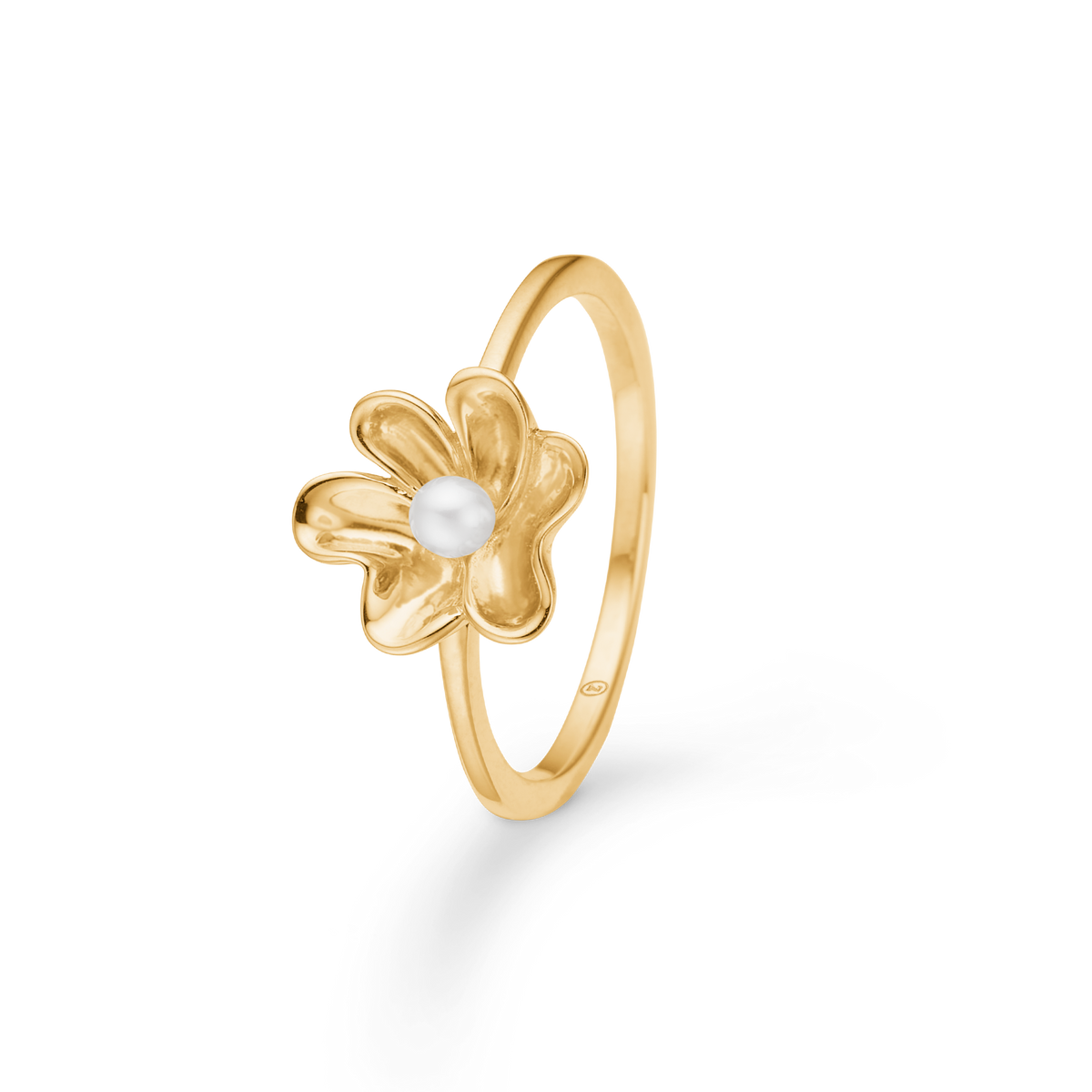 PEARLILY ring, 14 kt. rødguld med perle