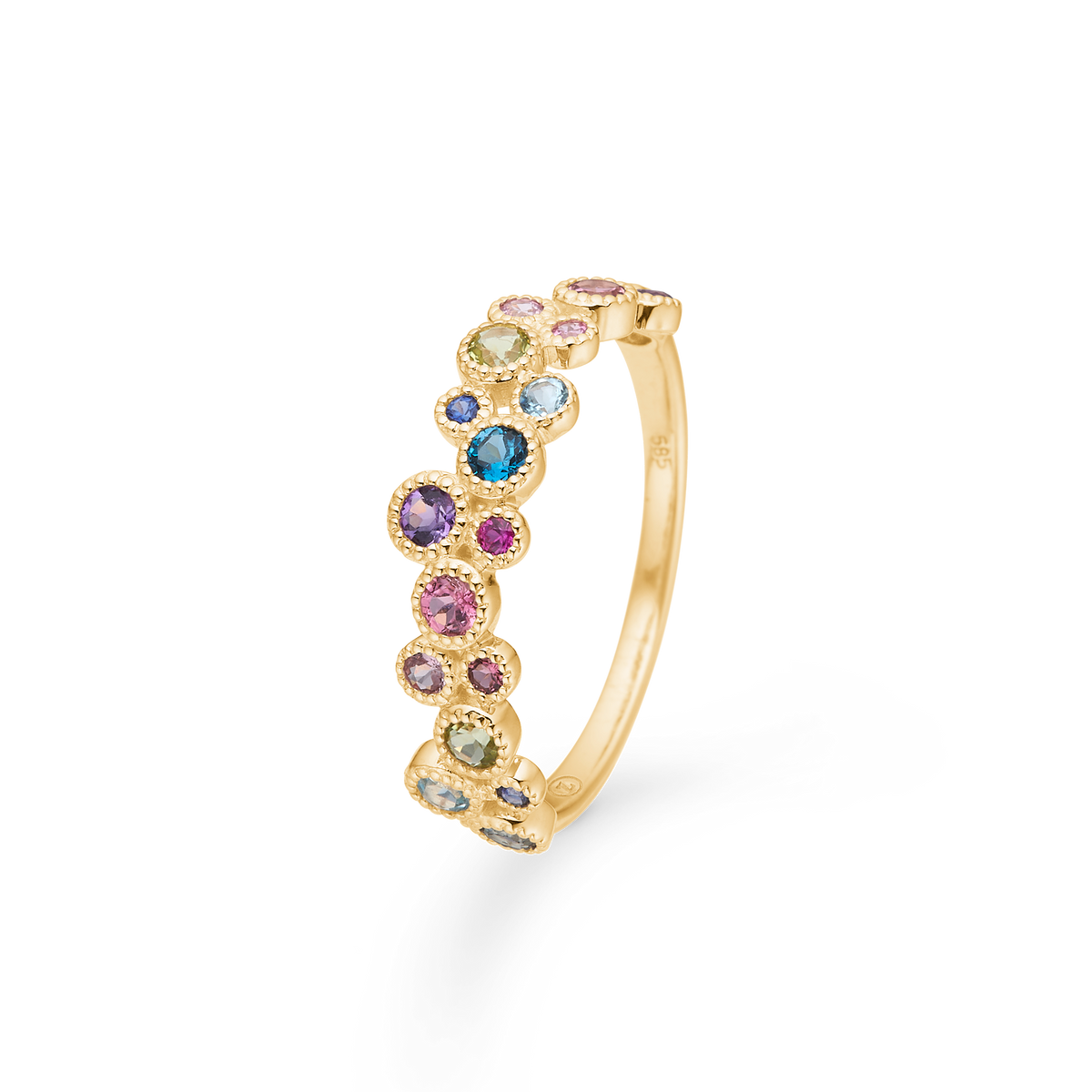 LUXURY RAINBOW PETITE ring, 14 kt. rødguld