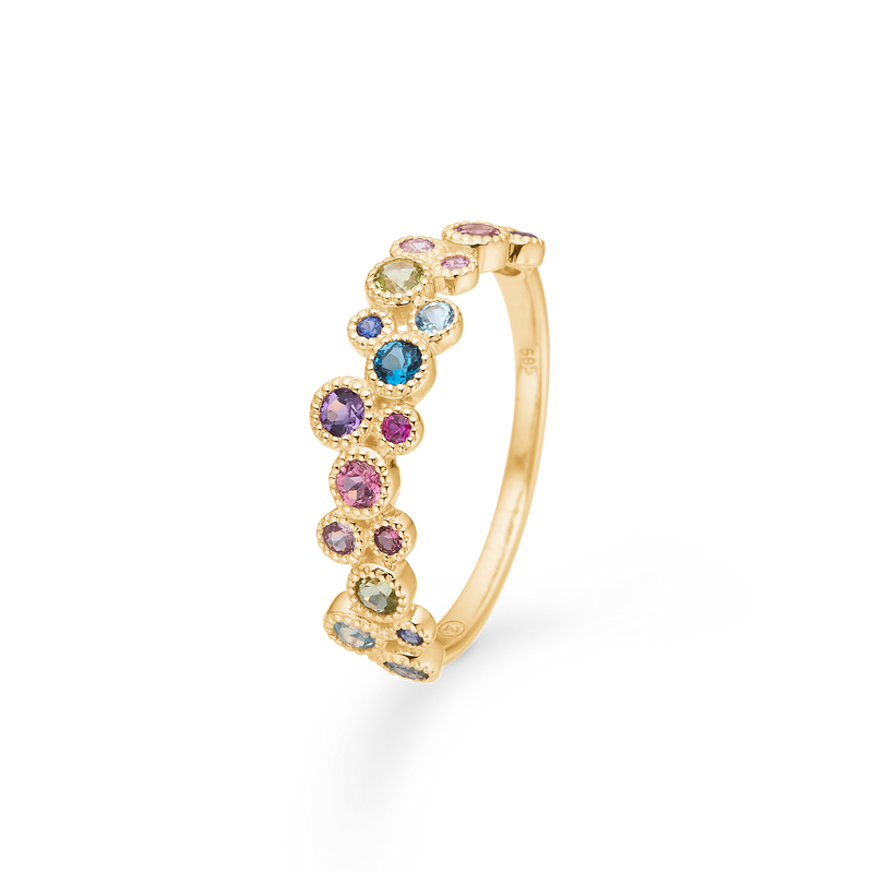 LUXURY RAINBOW PETITE ring, 14 kt. rødguld