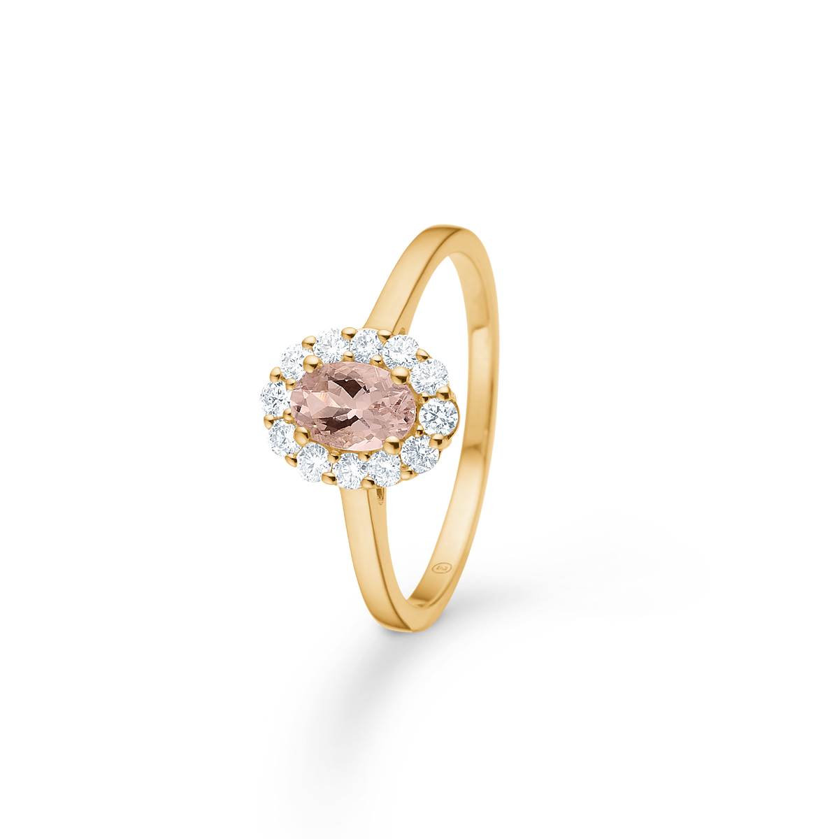 PASTELLO ELEGANTE ring, 14 kt. rødguld med morganit