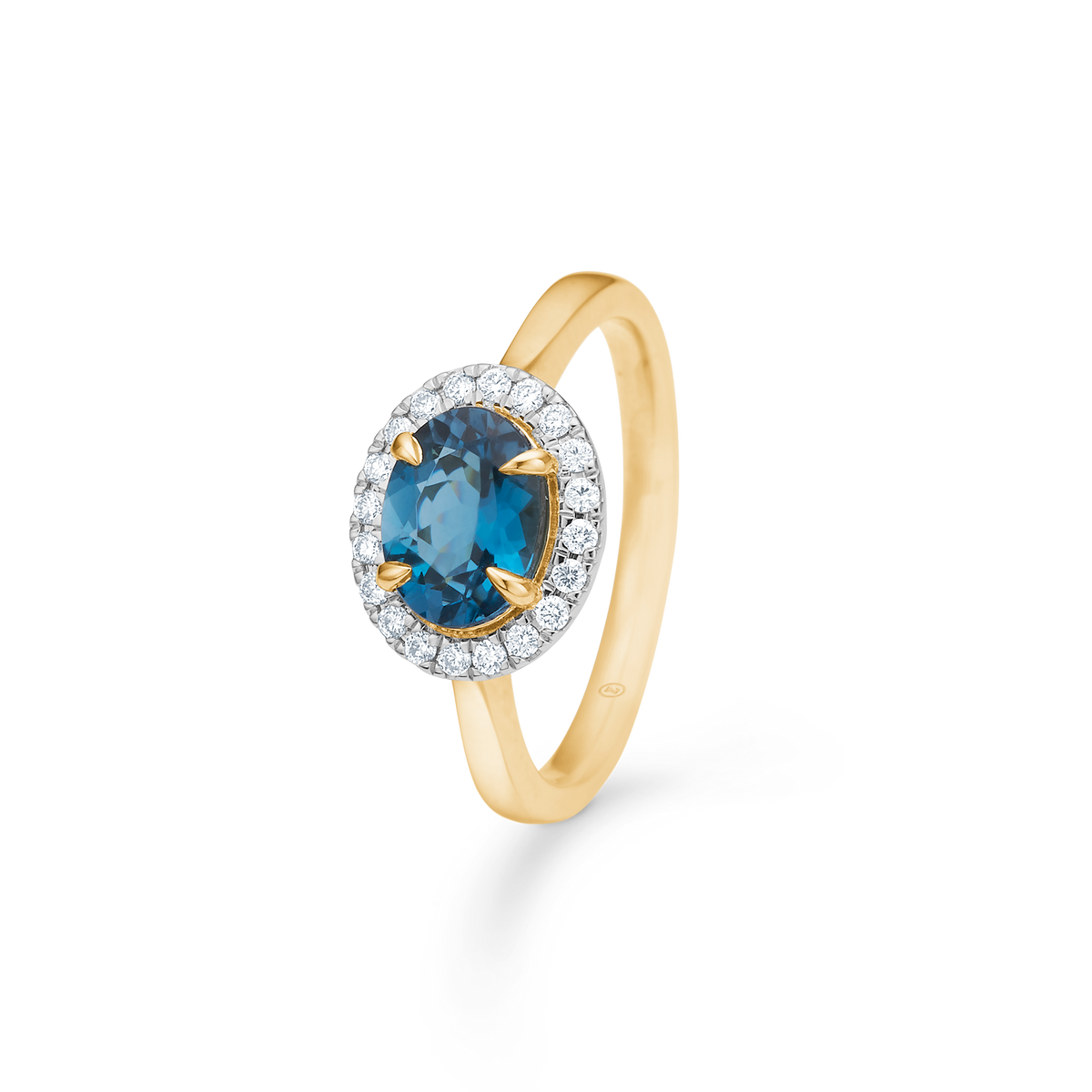 MIDNIGHT BLUE ring, 14 kt. rødguld