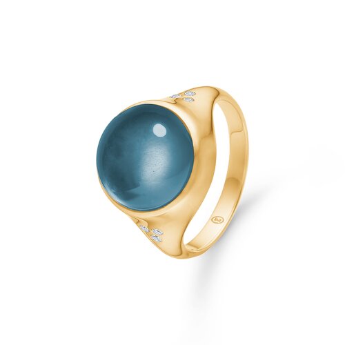 PANTHEON ring m/ 0,06 ct og london blue topas