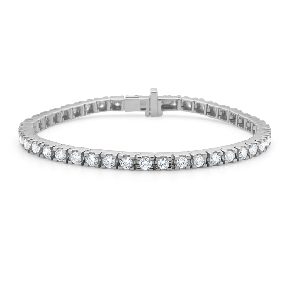 TENNIS armlænke, 14 kt. hvidguld med 3,50 ct. brillanter