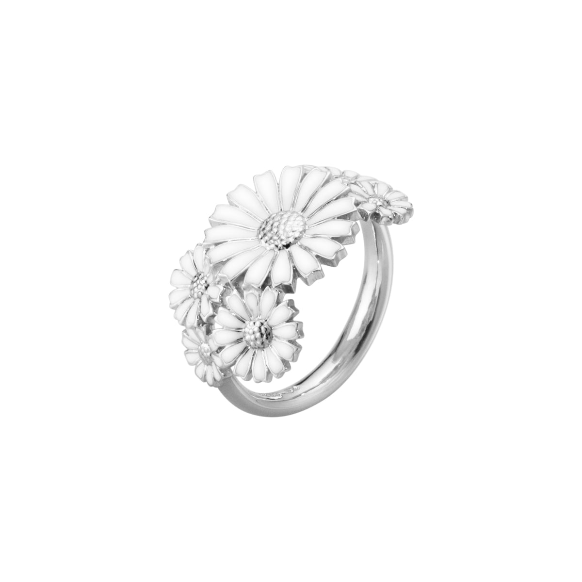 DAISY sølv ring, flere blomster