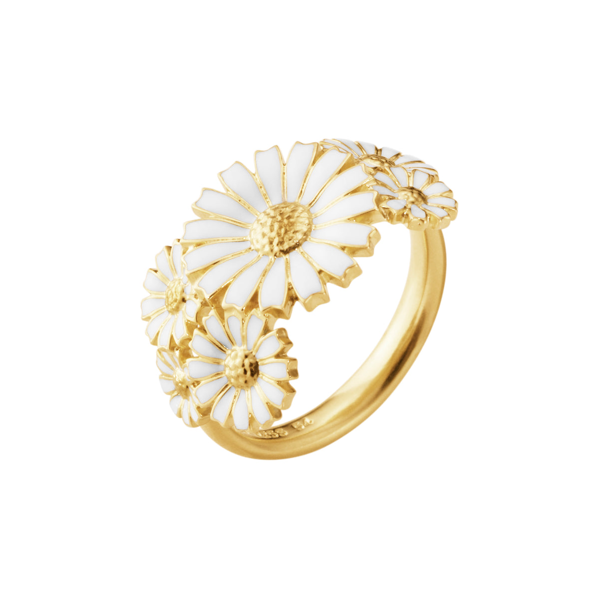 DAISY sølv forgyldt ring, flere blomster