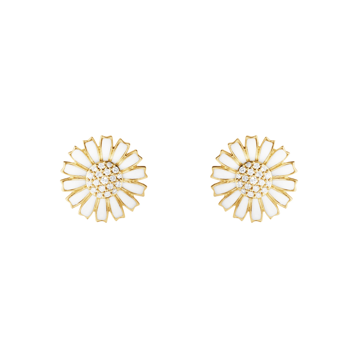 DAISY forgyldte ørestikker 11 mm, med brillanter