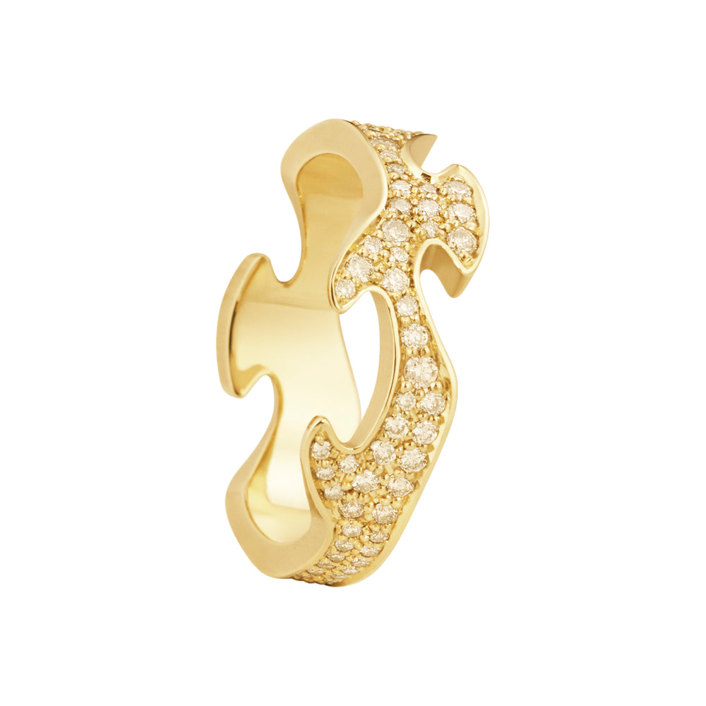 FUSION ring, midterstykke, rødguld m/ pave