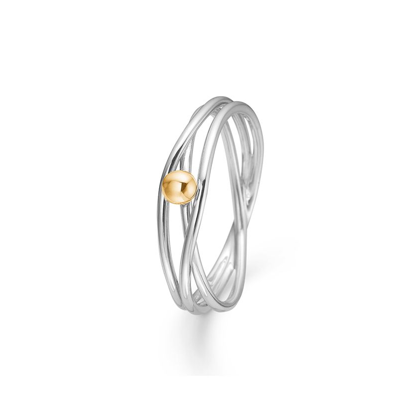 NEST ring, sølv med 8 kt. guld