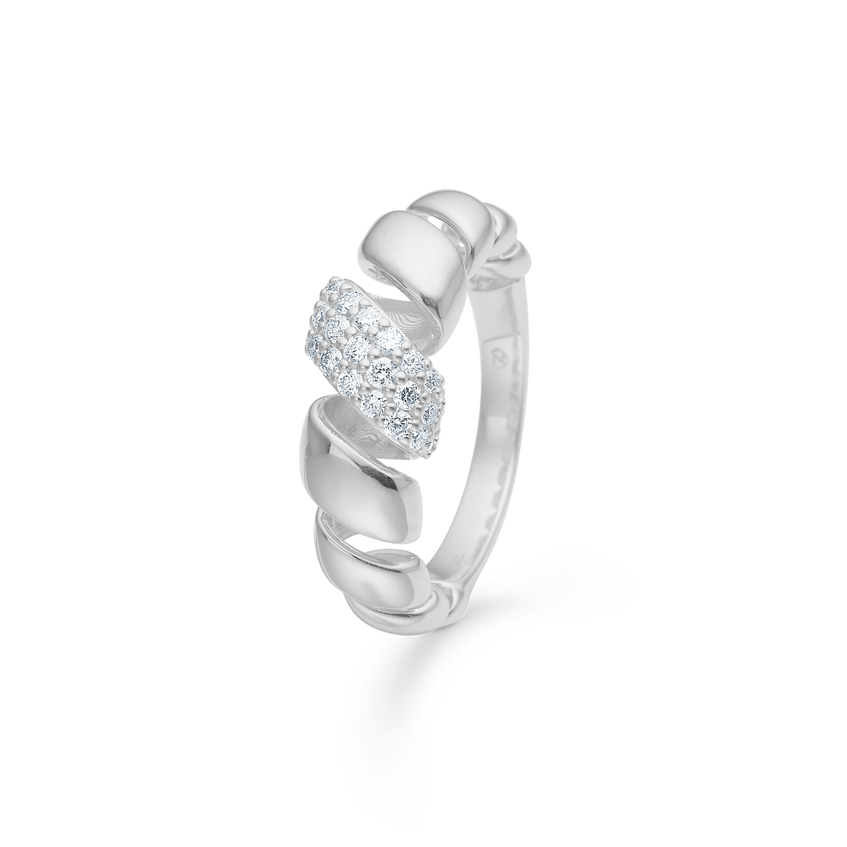 SWIRL W. TOPAS ring, sølv