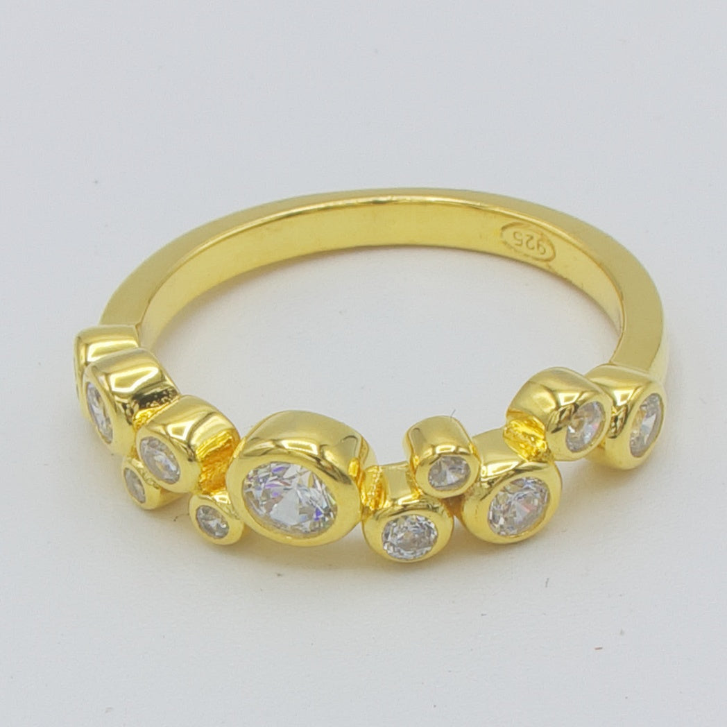 Forgyldt ring med zirkonia