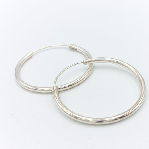 Sølv creoler 2 x 30 mm