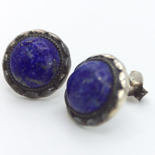 Sølv ørestikker med lapis