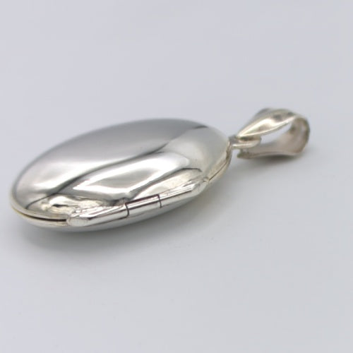 Oval sølv medaljon vedhæng