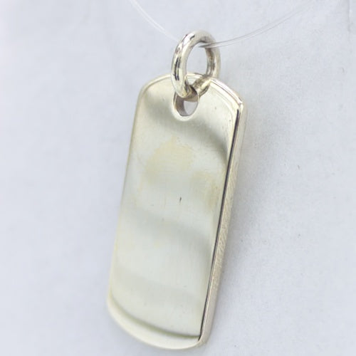 Sølv dogtag plade vedhæng 30 x 15 mm