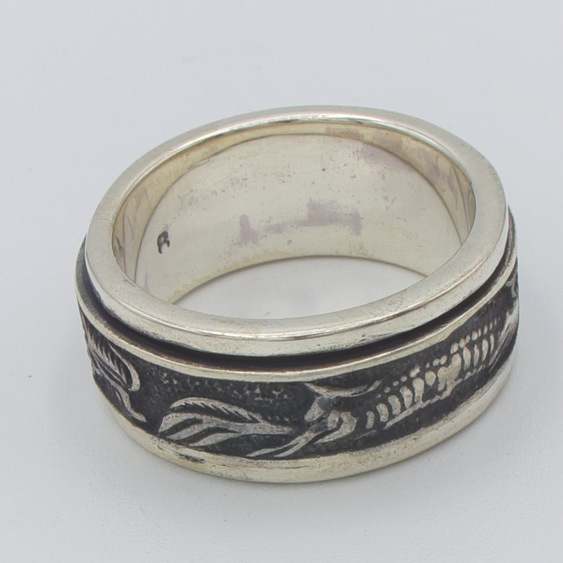 Bevægelig sølv ring med drager