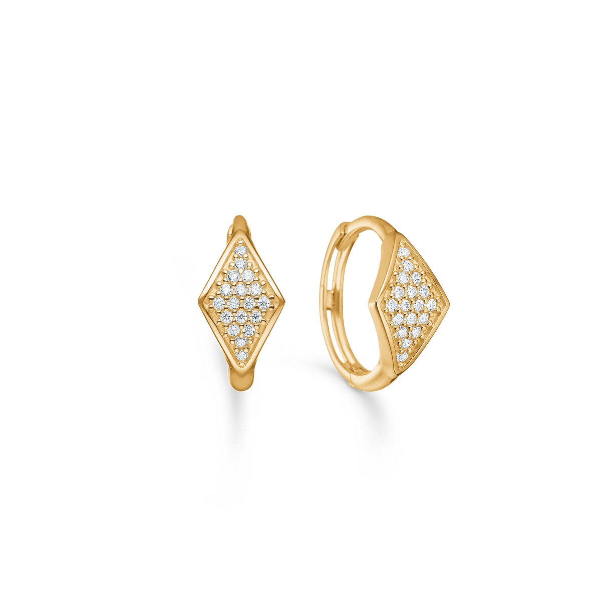 DIAMOND creoler, 8 kt. rødguld