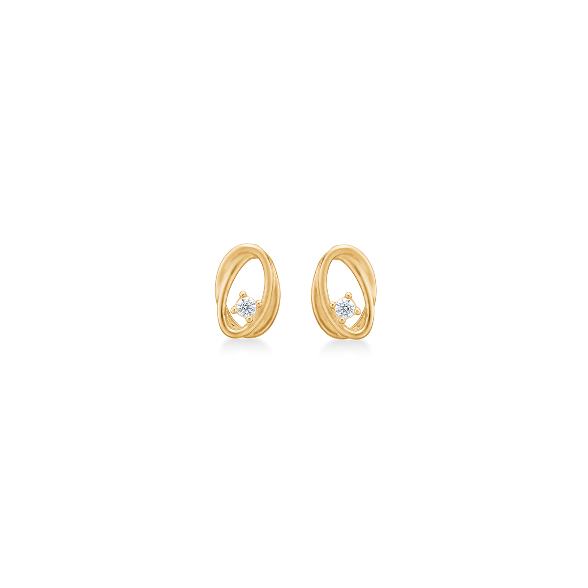 GOLD TWIST ørestikker, 8 kt. rødguld