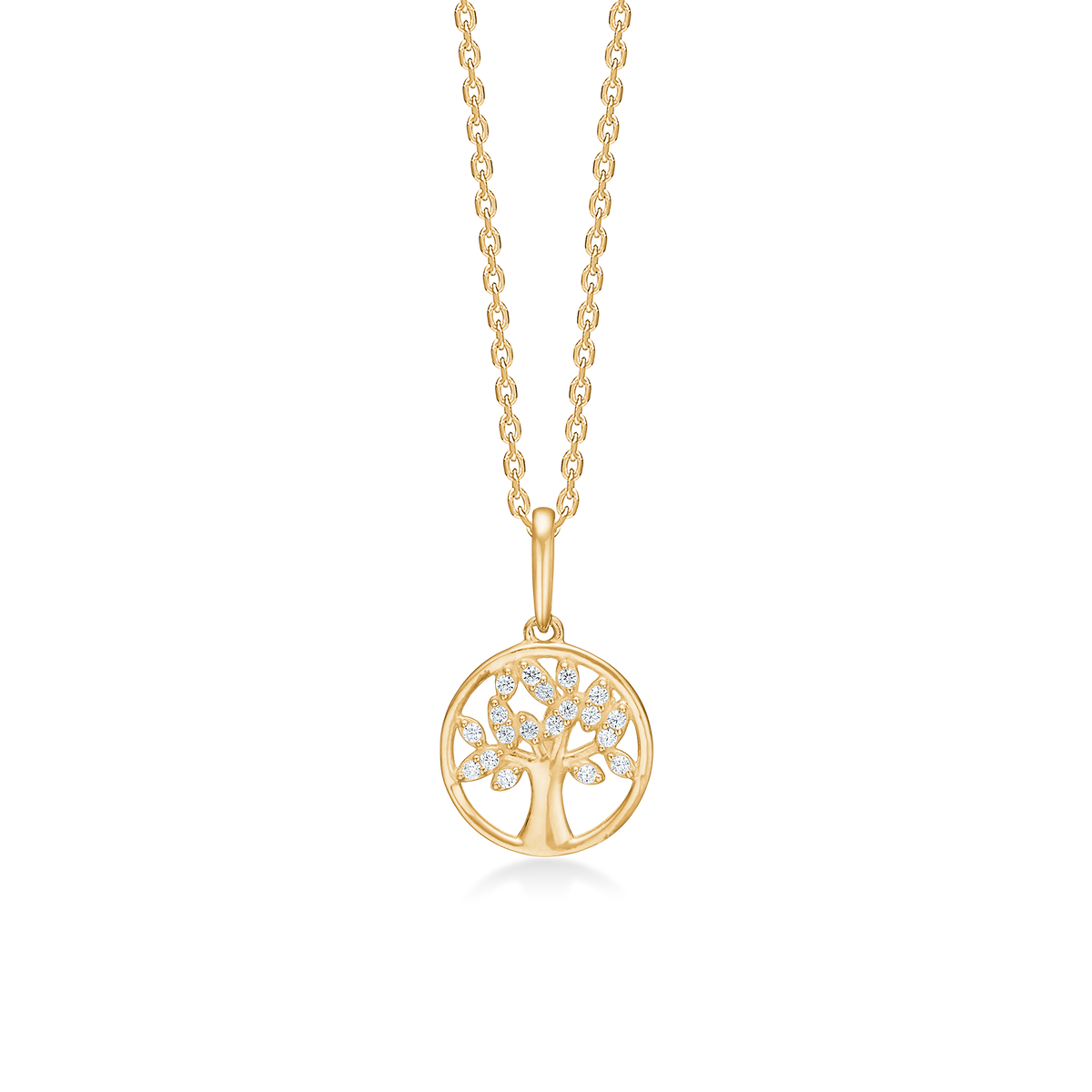 TREE OF LIFE vedhæng, 8 kt. rødguld med zirkoner