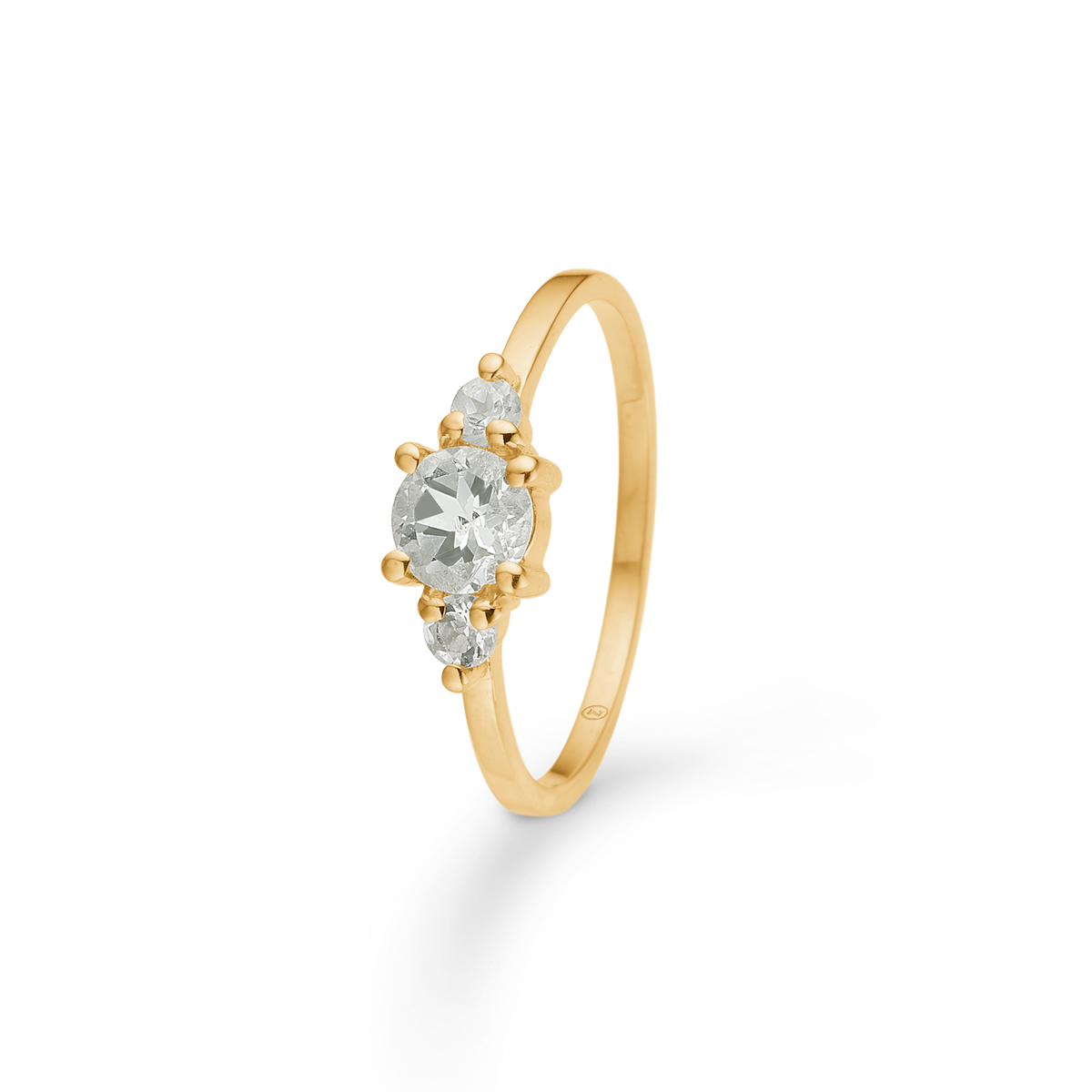 NIA ring, 8 kt. rødguld med grøn ametyst