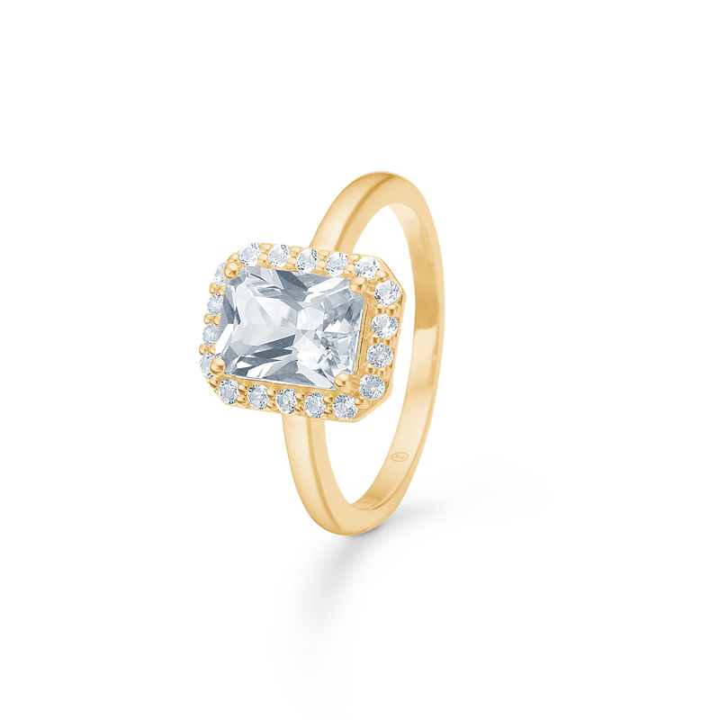 CELESTIAL BY MEDINA ring, rektangulær, 8 kt. rødguld
