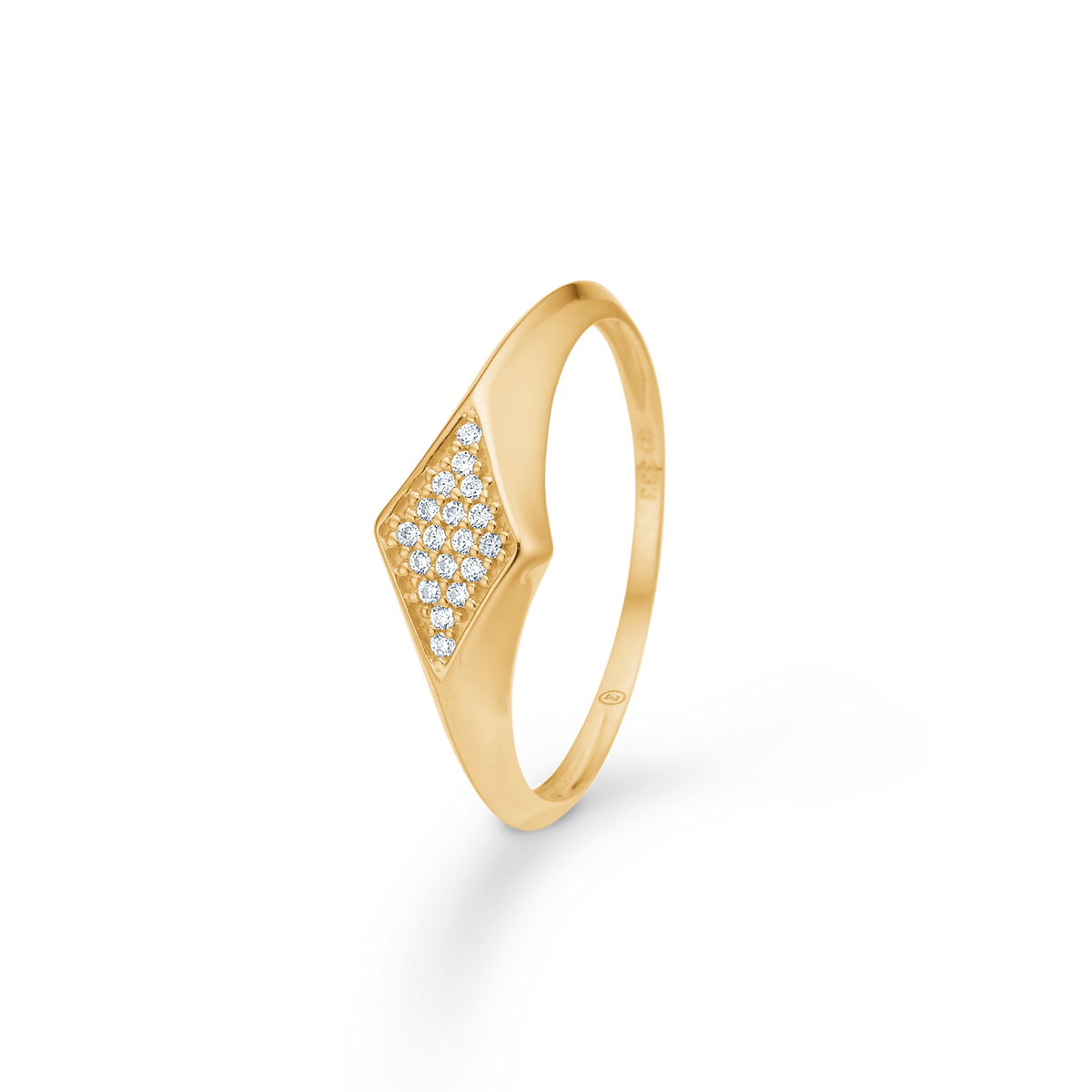 DIAMOND ring, 8 kt. rødguld